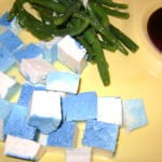 Basic Blue Tofu with Sauteed Green Beans