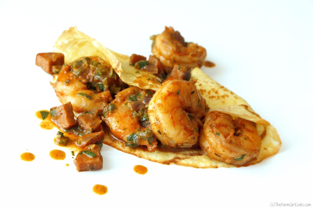 cajun shrimp andouille crepe 2